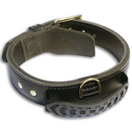 Agitation dog collar with handle, leather Agitation dog collar with handle, leather